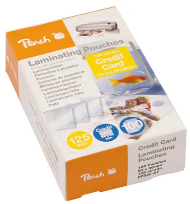 Immagine prodotto di Peach Laminierfolien Kreditkarte 54x86mm 125 mic glän. 100PK