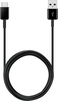 Produktbild von Typ-C Ladekabel für Original Samsung Galaxy A8 (2018) Duos, A8+ (2018) Duos, A9 (2018) Datenkabel 1,2m schwarz USB-Ladegerätkabel Aufladekabel Type-C Charging-Cable