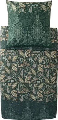 Produktbild von Bassetti Satin-Bettwäsche-Garnitur MONNALISA Farbe VERDE V1 Größe 200x200+2x80x80