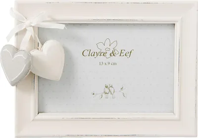 Immagine prodotto di Cornice Clayre & Eef Cuore 13x9 cm Legno bianco