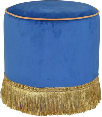 Produktbild von Polsterhocker Pouf Sitzpouf Sitzhocker Fußhocker in Azurblau