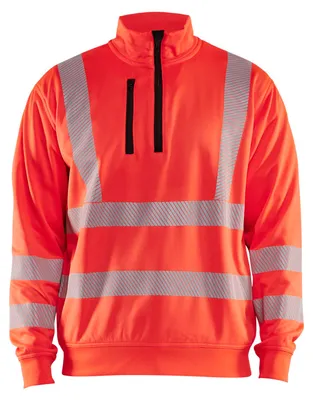 Produktbild von Blakläder High Vis Sweatshirt Half-Zip 3564, Farbe:High Vis Rot, Größe:XS