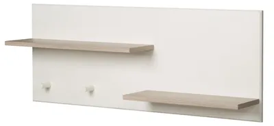 Produktbild von roba Wandregal, Wandboard Babyzimmer 'Felicia', über Wickelkommode Kinderzimmer, 2 Ablagen, 2 Haken