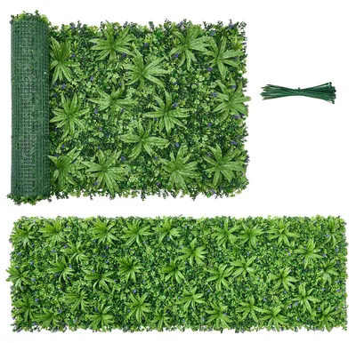 Image de VEVOR Haie artificielle, mur végétal 3 x 1 m, brise-vue en PE, clôture brise-vue, pare-vent, clôture haie, revêtement de balcon en plantes artificielles pour mariages, intérieurs, jardins extérieurs, arrière-cours (1 pièce)