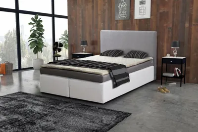 Produktbild von Boxspringbett Hotelbett 140x200 Bonellfederkern Bett Topper Paxos 3 Grau Weiß