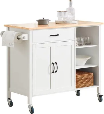 Image de Chariot de cuisine 108 x 89 x 48 cm, chariot de service avec placard