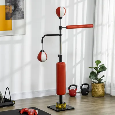 Zdjęcie produktu dla Stojak do worka bokserskiego - Uchwyt do worka bokserskiego - Stojak do worka bokserskiego - Trener bokserski - Słupek do boksu - Regulowana wysokość: 140-205 cm