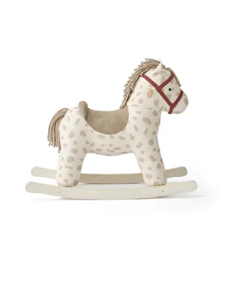 A rocking horse toy on a white background.