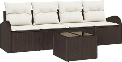 Zdjęcie produktu dla vidaXL Zestaw mebli ogrodowych Brązowy 55 x 55 x 37 cm Polirattan