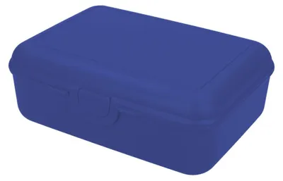 Zdjęcie produktu dla Pojemnik na lunch dla dzieci z tacą oddzielającą - "School-Box" deluxe wyprodukowany w Niemczech i wolny od BPA, solidny pojemnik na lunch z zamknięciem na zatrzask do szkoły i wypoczynku - standardowy niebieski PP