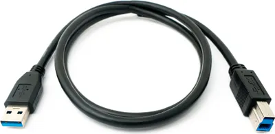 Produktbild von SYSTEM-S USB 3.0 Kabel 100 cm Typ B Stecker zu A Stecker in Schwarz