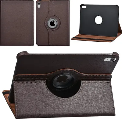 Immagine prodotto di Custodia a libro per tablet Apple iPad 10.9 (2022) - ruotabile di 360 gradi - marrone
