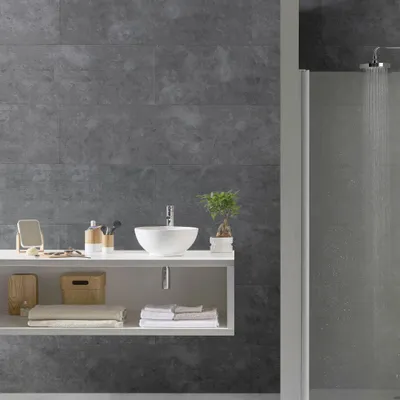 Produktbild von Grosfillex Kunststoffpaneele Element Compact 120 x 37,5 8 mm Beton anthrazit