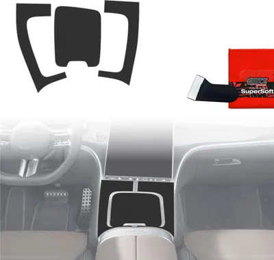 Image de Film de protection 3 en 1 Grizz Protector pour console centrale - Mercedes Classe C W206 (2021-2025) Noir mat anti-traces de doigts
