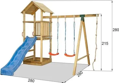 Produktbild von Kinder Spielturm mit Rutsche und Schaukel