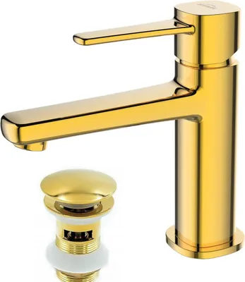Produktbild von Invena | Glamour Waschtischarmatur - Gold - Einhebelarmatur - Perlator