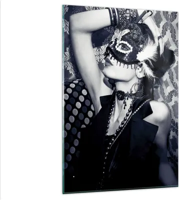 Produktbild von Bilder auf glas - Einteilig - Frau Karneval Maske Mode - 80x120cm - Glasbilder - Wandbilder - Bilder - zum Aufhängen bereit - Wanddekoration aus Glas - Glas Bilder - Wandbild auf Glas - GPA80x120-2212