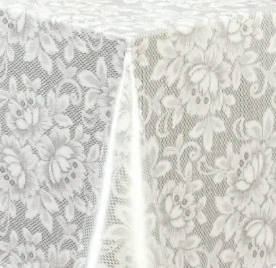 Produktbild von PVC Tischdecke Dantella Wachstuch - Breite & Länge wählbar - abwaschbar - Blumen Spitzendekor grau weiss, Größe:140 x 2500 cm