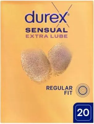 Produktbild von Durex Sensual Extra Lube Prezerwatywy z dodatkowym lubrykantem, 20 sztuki