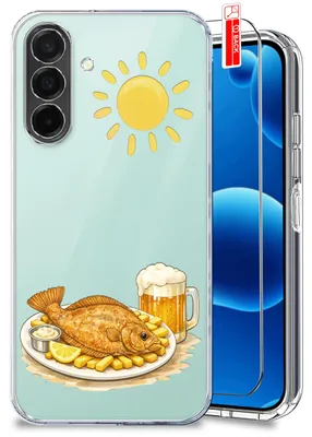 Produktbild von Hülle für Samsung A26 5G – Sommermotive, farbenfrohe, transparente Hülle + Displayschutzglas
