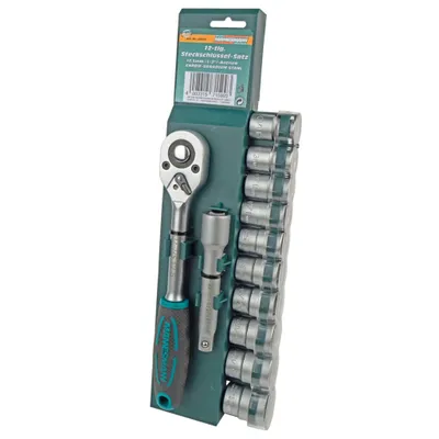 Obrázok produktu pre BRÜDER MANNESMANN GREEN LINE M29111 BRÜDER MANNESMANN Steckschlüssel-Satz, 1/2", 12-teilig