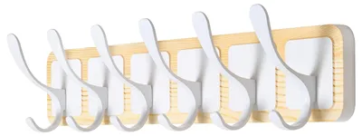 Immagine prodotto di Ganci a parete in legno, con 6 ganci, in stile scandinavo