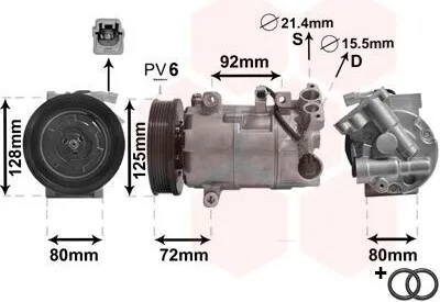 Produktbild von VAN WEZEL 4300K489 Klimaanlage Klimakompressor PAG 46 R134a für RENAULT MEGANE III Grandtour (KZ0/1) Scénic III (JZ0/1) GRAND SCÉNIC III (JZ0/1)