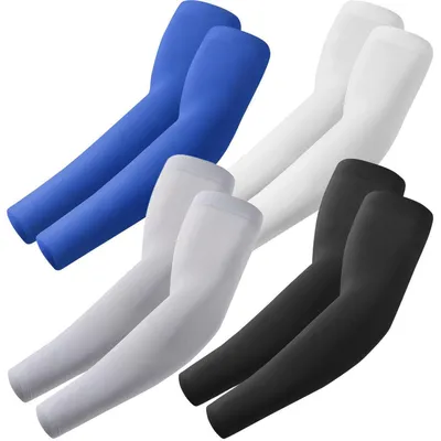 Immagine prodotto di Maniche protettive UV per braccia, adatte a uomini e donne, ideali per gaming, ciclismo, pallavolo, basket, disponibili nei colori nero, bianco, grigio chiaro e blu