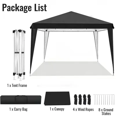 Produktbild von Gartenpavillon - Faltpavillon 3x3 m - Wasserdicht - Windfest - 420D Oxford - Pop Up - Tragbar - Schwarz