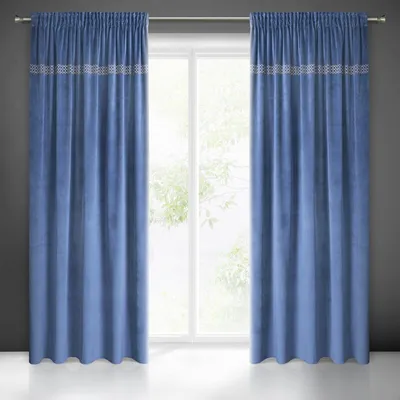 Obrázek produktu pro Záclona JOVITA tmavě modrá námořnická140x270 cm volánková páska stahovací tunelová šňůrka