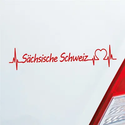Produktbild von Auto Aufkleber Sächsische Schweiz Puls Herzschlag mit Ferien Region Motiv 19x4 cm Rot Sticker Heckscheibenaufkleber
