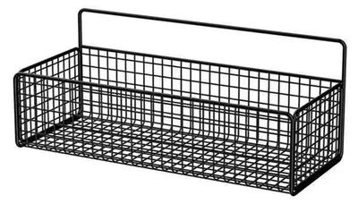 Metall-Aufbewahrungskorb, Hängeplanke, 1 Stück, Schwarz