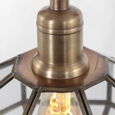 Produktbild von Steinhauer Pendelleuchte Pimpernel 1-flammig Gebürstete Bronze / Transparentes Glas 29x29cm
