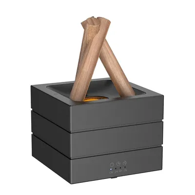 Produktbild von Luftbefeuchter mit Lagerfeuer-Flammen-Diffusor, 280 ml, 7-farbige LED-Beleuchtung, automatische Abschaltung bei Wassermangel, ätherische Öle