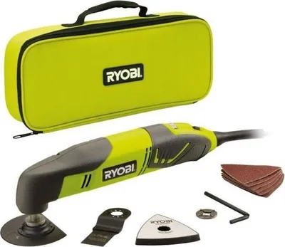 Produktbild von RYOBI Multitool 200W, 10.000-20.000 U/min, 3° Oszillation, Inkl. 2 Klingen, Schleifplatte & Schleifpapier, RMT200-S