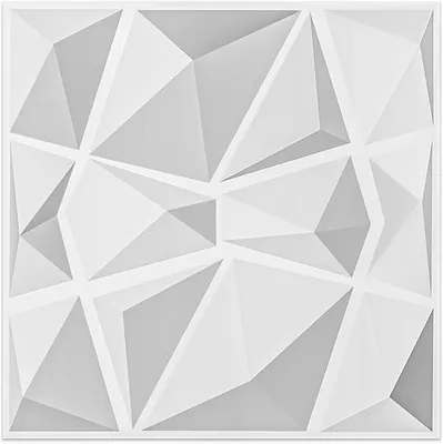 Obrázek produktu pro 3D nástěnné panely "Diamond", 12 kusů, dekorativní, odolné, bílé, 50x50 cm