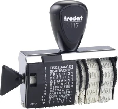 Zdjęcie produktu dla trodat word band stempel Classic 1117 54340 8x7x2cm srebrny/jasnoszary/czerwony