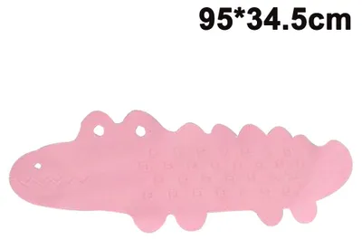 Obrázek produktu pro Protiskuzová podložka do koupelny pro děti, 1 kus, měkká guma, motiv krokodýla, 95 cm × 34,5 cm, vhodná do vany i sprchy