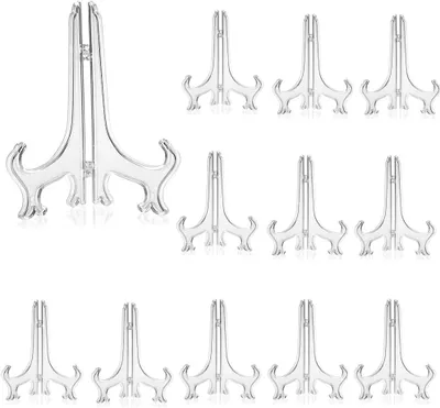 Imagen del producto de Soportes para fotos de plástico transparente, 18 cm, paquete de 12 unidades, ideales para fotos y decoración