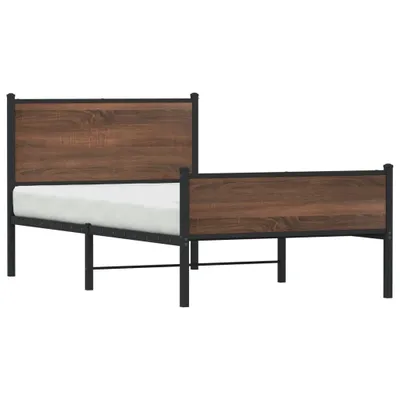 Produktbild von vidaXL Metallbett ohne Matratze Eichen-Optik 107x203 cm