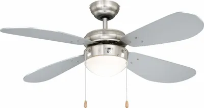 Produktbild von Deckenventilator Classic 105 cm Nickel / Silber mit Beleuchtung und Zugketten