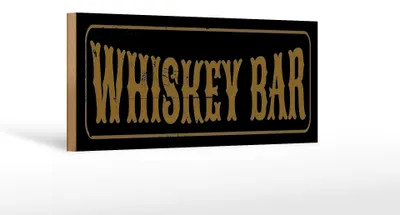 Produktbild von Holzschild Hinweis 27x10cm Whiskey Bar