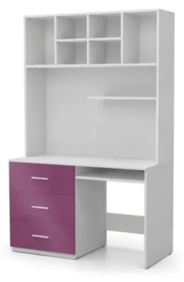 Image de Bureau laqué violet, bureau pour enfant, bureau pour chambre d'enfant, bureau pour adolescent, tables