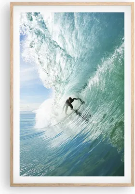 Produktbild von Gerahmtes Poster - Rahmen in heller Eiche - Abenteuer surfer welle ozean - 61x91,5 cm - Wand Bild - Wanddeko - Wandbilder - Wandposter - Bilderrahmen - Bilder - Kunstdruck - Wandbild - P2NPA61x91-2541