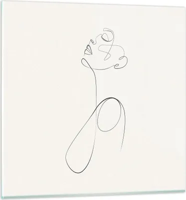 Produktbild von Bilder auf glas - Einteilig - Linie Linie Frau - 70x70cm - Glasbilder - Wandbilder - Bilder - zum Aufhängen bereit - Wanddekoration aus Glas - Glas Bilder - Wandbild auf Glas - GAC70x70-5112