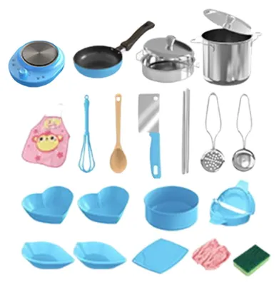 Image de Ensemble d'accessoires de cuisine pour enfants, comprenant 22 pièces