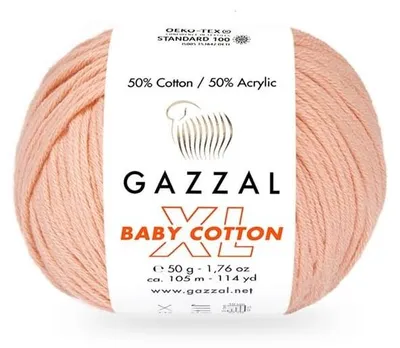 Obrázek produktu pro Příze Gazzal Baby Bavlna XL 3412, barva "meruňka" - pro pletení a háčkování