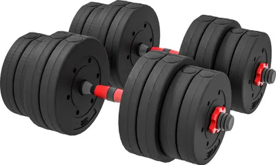 Produktbild von 2 in 1 Hanteln Set 30 kg verstellbare Kurzhantel & Langhantel professionell Dumbbell Krafttraining Schwarz