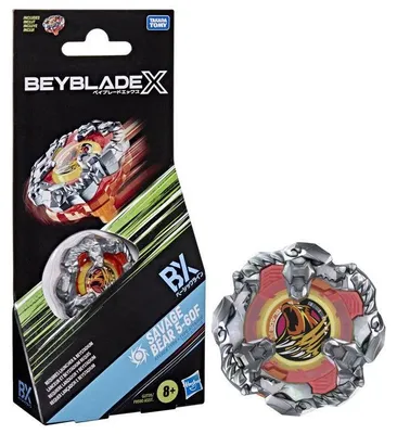 Zdjęcie produktu dla Beyblade X, zestaw rozszerzający "Savage Bear" (5-60F BX), zawierający top z typem ataku, autentyczne topy do walki, przeznaczony dla dzieci od 8 roku życia