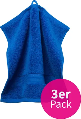 Produktbild von grace grand spa Seiflappen 3er-Pack mit breiter Webbordüre Royalblau One Size